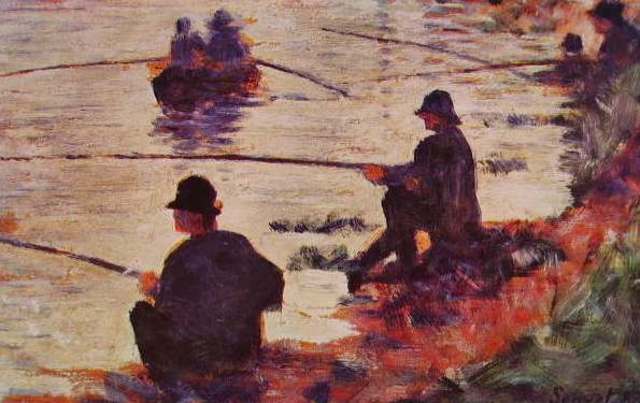 Ζ. Σερά. Les Pêcheurs à la ligne, huile sur toile, 1883