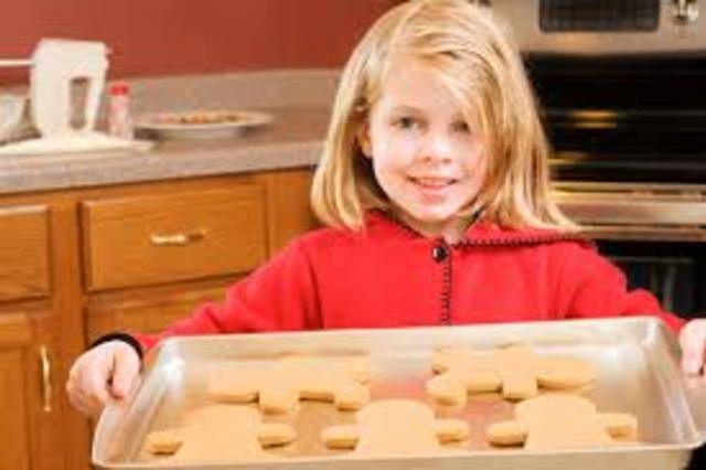 Cuando yo tenía nueve años, yo yo horneaba las galletas.