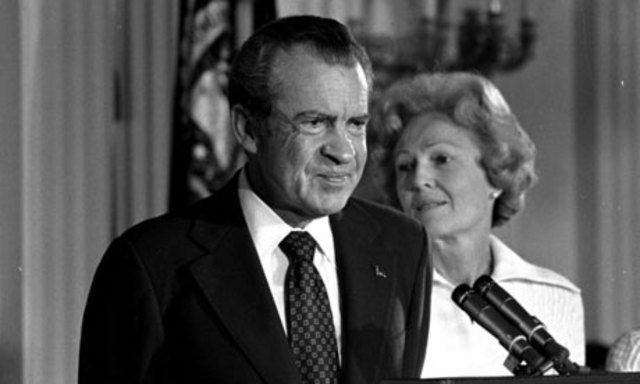 1974 – Richard Nixon resigns, a result of Watergate coverage