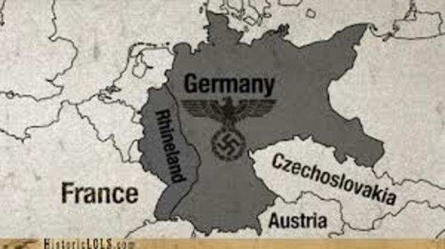 Hitler sends troops into Rhineland of Germany in violation of the Versailles Treaty