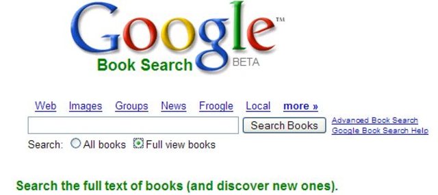 Google Library Book Project, digitization of books