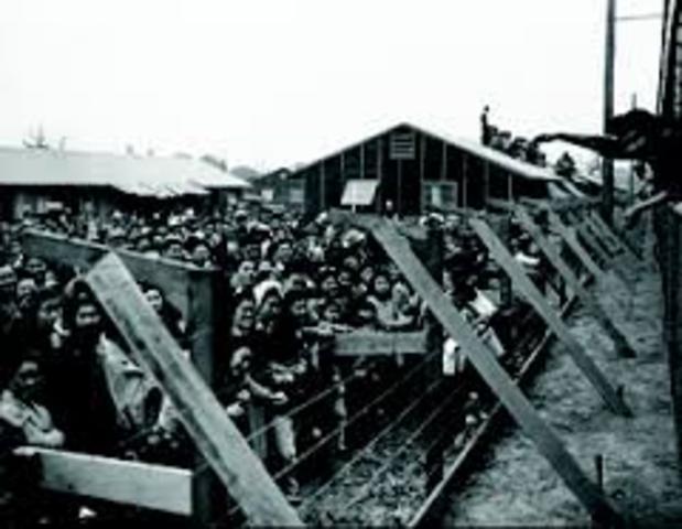 Japanese Americans interned in isolated camps