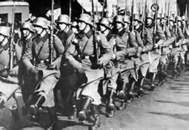 Hitler sends troops into Rhineland of Germany in violation of the Versailles Treaty