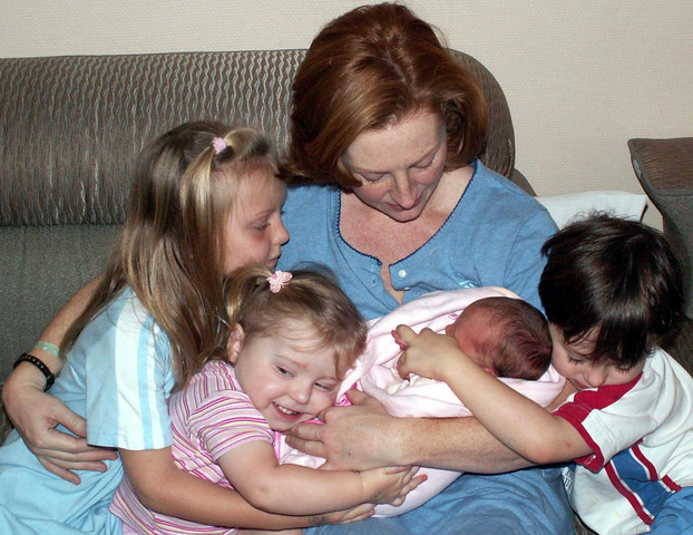 My sister being born