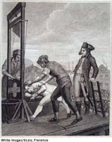 Reign of Terror ends due to Robespierre guillotined