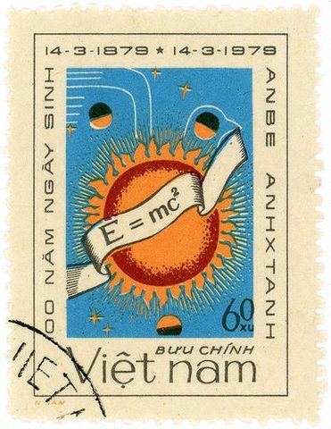 E=MC2 used on a stamp in Vietnam