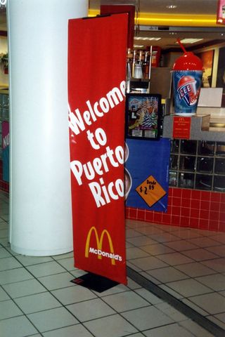 Mcdonalds goes international and opens up a restaurant in Puerto Rico.