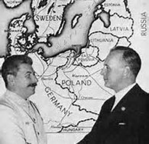 Nazi-Soviet Pact signed by Hitler and Stalin