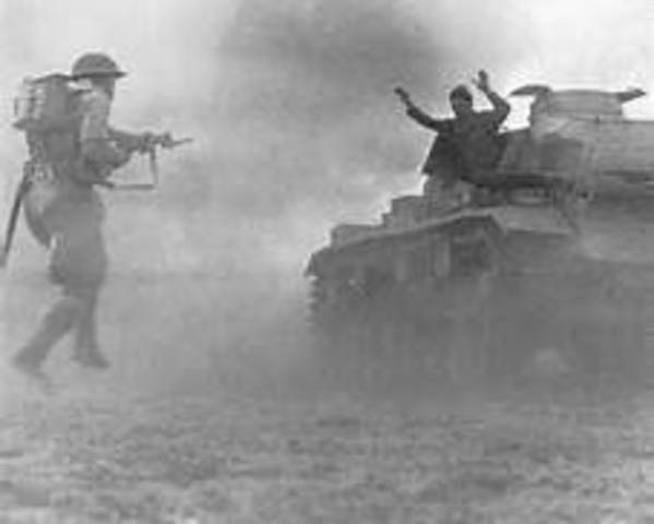 British and US forces defeat German and Italian armies in North Africa