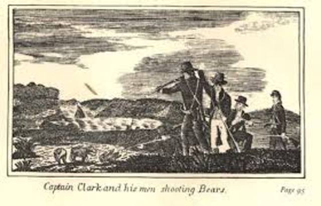 Lewis and Clark had first encounter with a Grizzly bear.