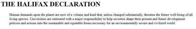 The Halifax Declaration
