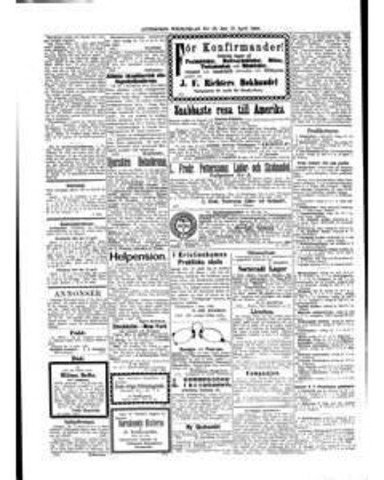 número 30 do periódico sueco Lunds Weckoblad comunica a mudança de endereço, durante o mês de agosto, para as remessas postais dos que estudam "Composição" por correspondência