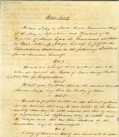 The treaty of Velasco