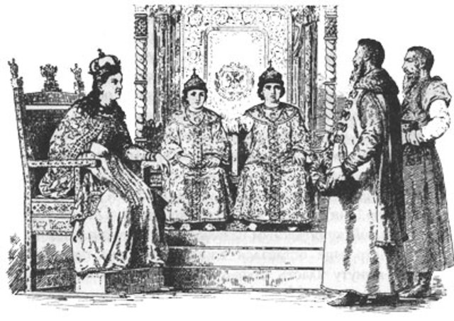 смерть Федора 3 вхождени на престол Петра и Ивана, стрелецкий бунт