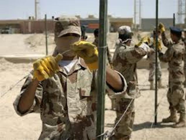 Young recruits come to put up a fence