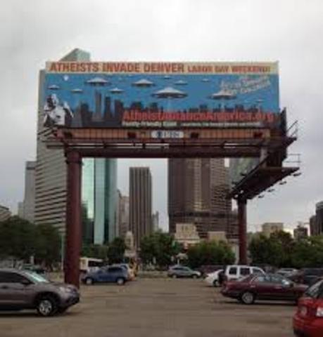 Signage is put up around Denver