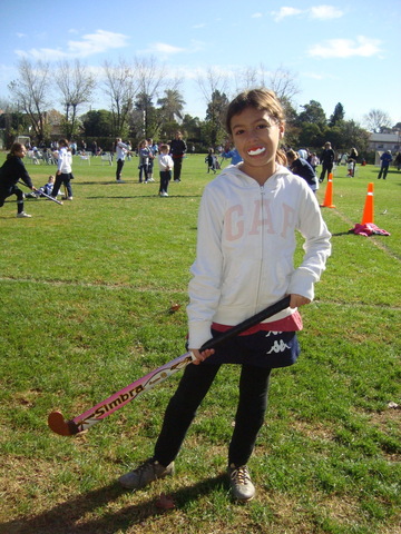 A los 8 anos jugando al Hockey.