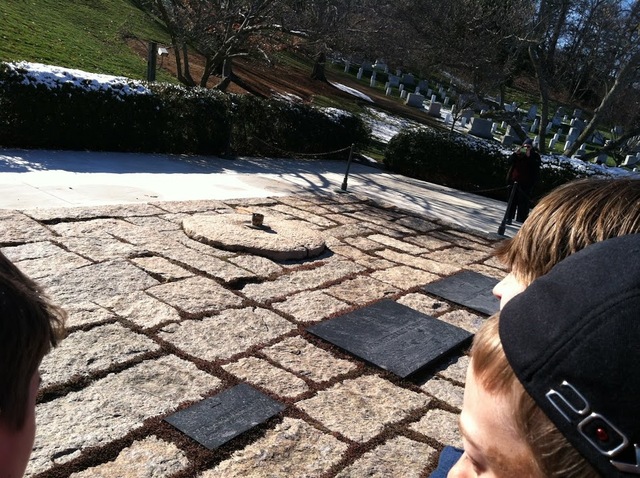 Kennedy family memorial and the eternal flame