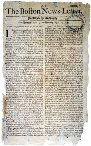 First successful American newspaper: The Boston News-Letter