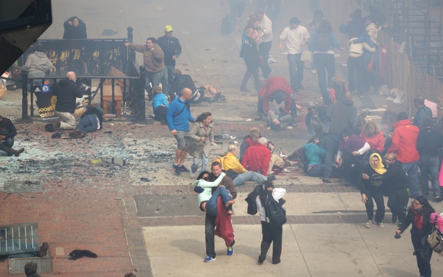 Boston marathon bombed
