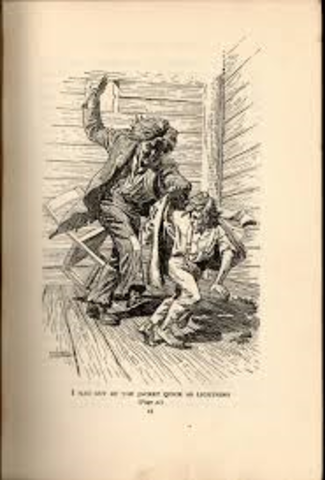 Huck Escapes from his pap