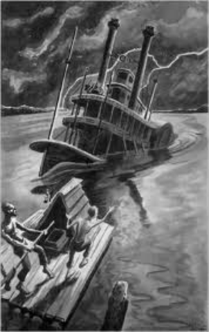 Huck and Jim board the Walter Scott