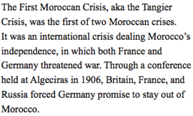 The First Moroccan Crisis