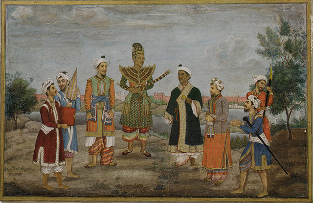 Eight Men in Indian and Burmese Costume