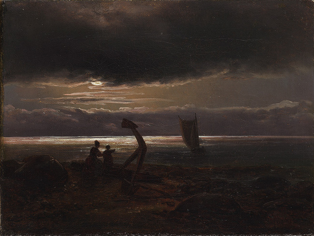 Mother and Daughter by the Sea by Johan Christian Dahl