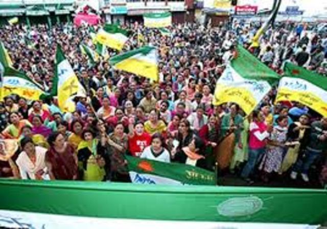 Gorkha Janmukti Morcha(GJM) is vehemently demanding new stste