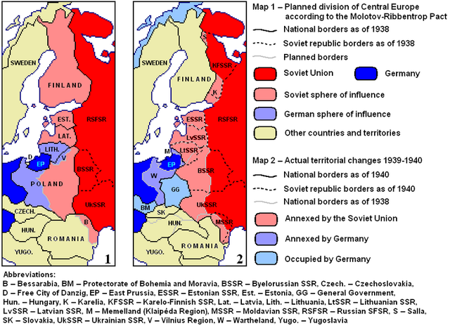 Nazi-Soviet Pact signed by Hitler and Stalin
