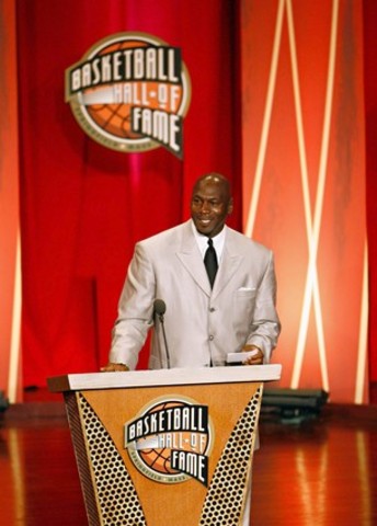 Michael Jordan is inducted into the NBA Hall of Fame