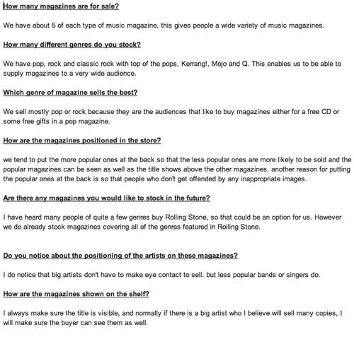 Interviewing shopkeeper