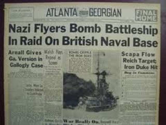 Germans bomb Scapa Flow