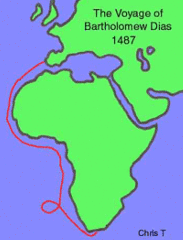 Dias rounded Cape of Good Hope