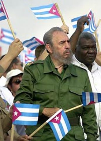 Castro Lead Cubans in a March to Defend the Socialist System