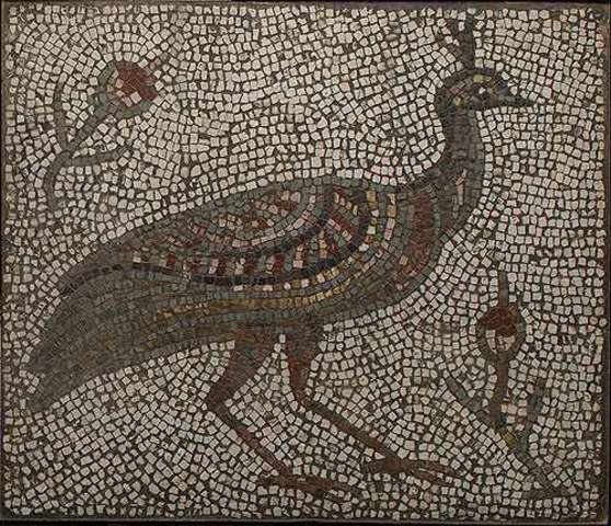 Mosaic of Peacock with Flowers, 3rd-4th century Roman or Byzantine