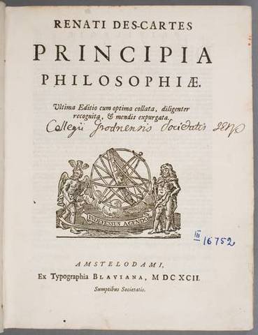 Publica el tratado "Principia Philosophiae" (Principios de la Filosofía)
