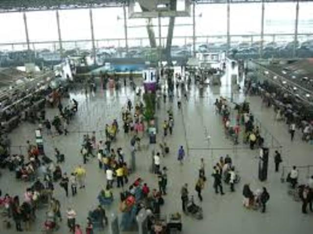 Kai Tak Airport is very busy