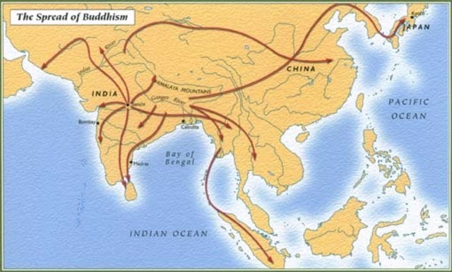 Spread of Buddhism 380-250BC