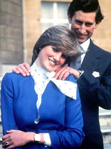 Lady Diana and Prince Charles announce their engagment