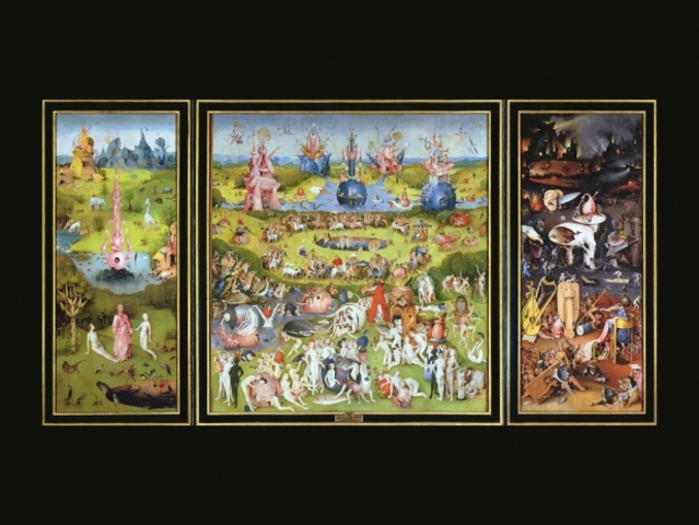 Hieronymus Bosh, Garden of Earthly Delights, c. 1510-1515. Triptych. Oil on Wood. Museo del Prado, Madrid.