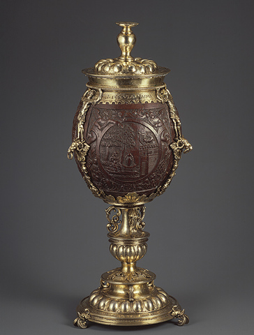 Hans van Amsterdam, Coconut Cup with Cover, ca. 1533-1544. Silver gilt, coconut. The Metropolitan Museum of Art.