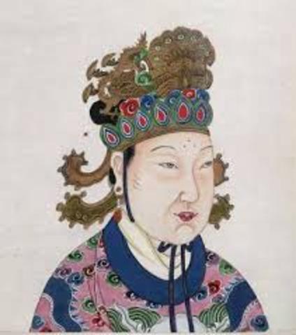 Empress Wu, a Buddhist, reverses Taizong's policy and builds Buddhist temples.