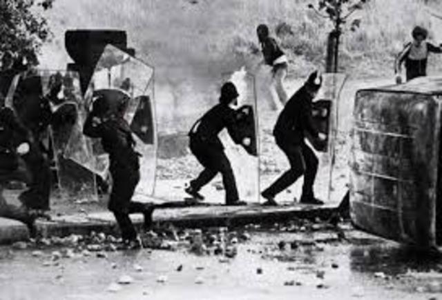 Consequences of economic recession wave of riots across inner-city London, Liverpool, Manchester, Leeds + Bristol