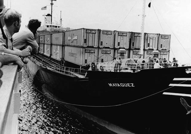 American merchant ship Mayaguez, seized by Cambodian forces
