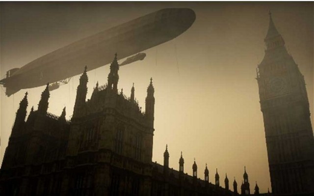 War becomes "Total War" with German Zeppelin air raid on England