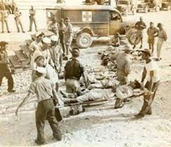 US and British troops land at several points on the beaches of Algeria and Morocco in French North Africa.