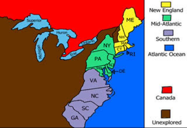 The Thirteen English Colonies Timeline Timetoast Timelines