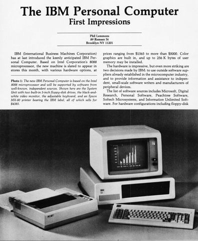 IBM introduced the PC